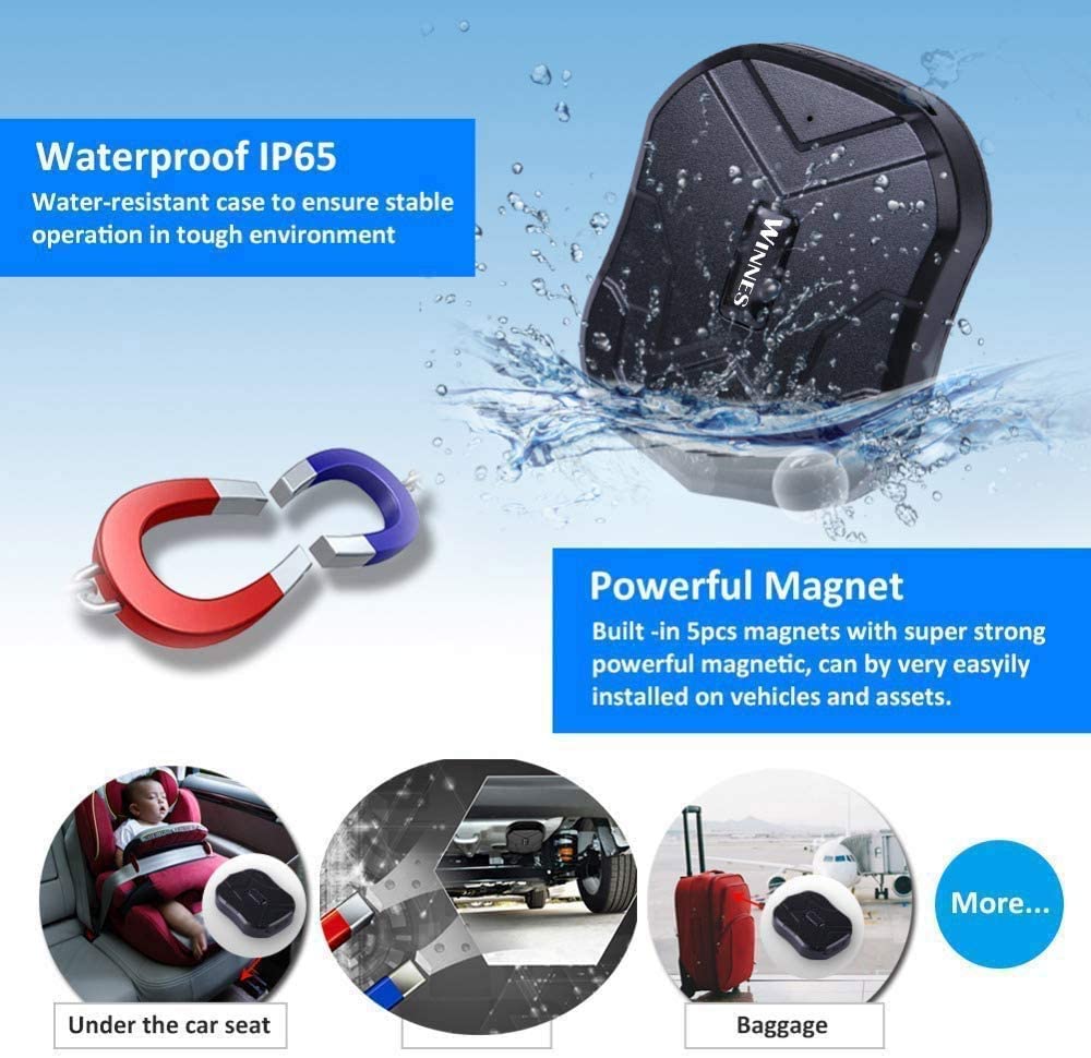 WINNES GPS Tracker 4G TK905, Built in 5000mAh Rechargeable Battery 40 Days Standby, Real Time Positioning Waterproof Strong Magnetism GPS Car Tracker for Fleet, Van, Vehicle