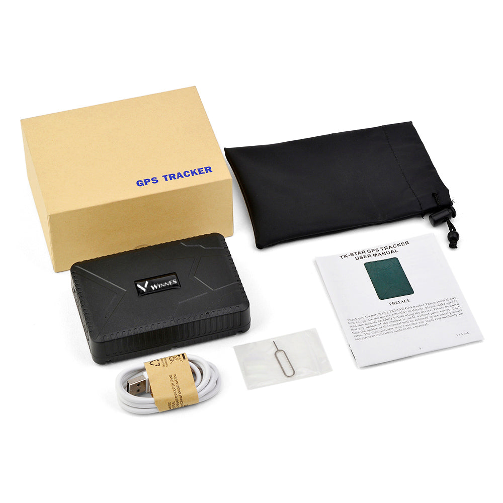 WINNES 2G GPS Tracker Real-time Tracking, 1000mAh 120 Days Long Standby Time GPS Tracker with Magnet for Car Truck Boat Vehicles
