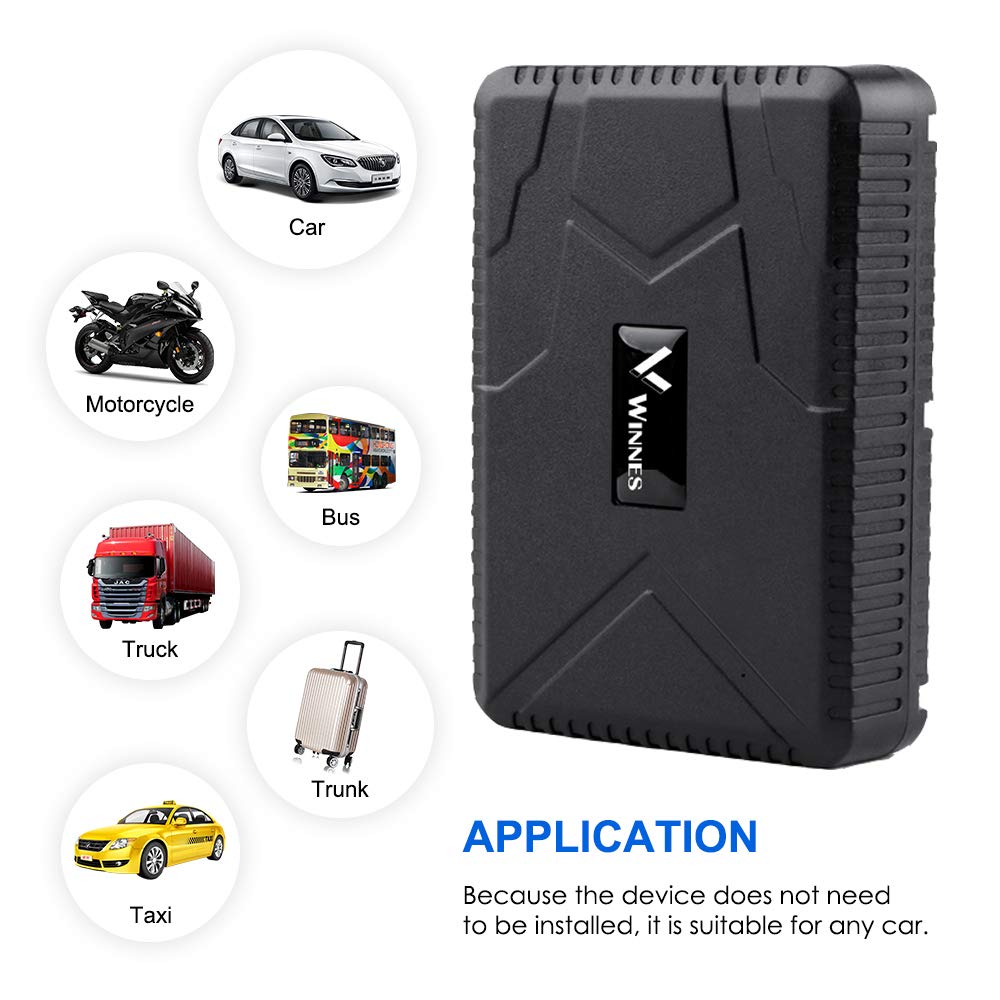 WINNES 4G GPS Tracker Real-time Tracking, 7800mAh 80 Days Long Standby Time GPS Tracker with Magnet for Car Truck Boat Vehicles