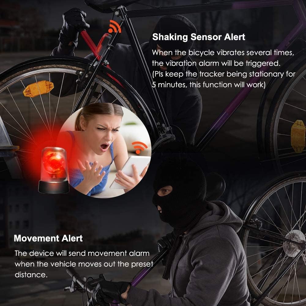 4G Bike Tracker Real-time Tracking Anti Theft Bicycle LED Taillight Hidden Bike GPS Tracker Waterproof SOS Geofence Alarm GPS Tracker for Bike Motorbike Baby Carriage, Free APP Unlimited Distance