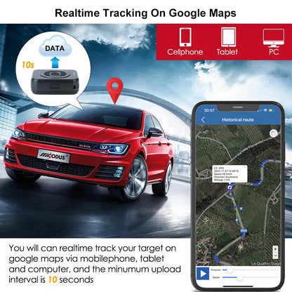 WINNES GPS Tracker Worldwide Realtime Car Tracker SOS Beep Alarm Temperature Display with 2 Custom Function Buttons Magnetic GPS Tracker No Monthly Fee(4G TKS1)