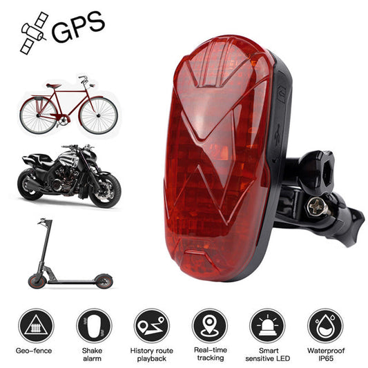 4G Bike Tracker Real-time Tracking Anti Theft Bicycle LED Taillight Hidden Bike GPS Tracker Waterproof SOS Geofence Alarm GPS Tracker for Bike Motorbike Baby Carriage, Free APP Unlimited Distance