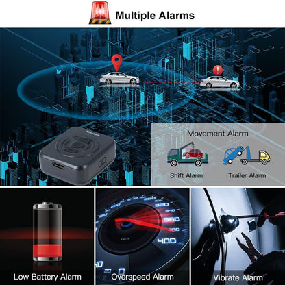 WINNES GPS Tracker Worldwide Realtime Car Tracker SOS Beep Alarm Temperature Display with 2 Custom Function Buttons Magnetic GPS Tracker No Monthly Fee(4G TKS1)