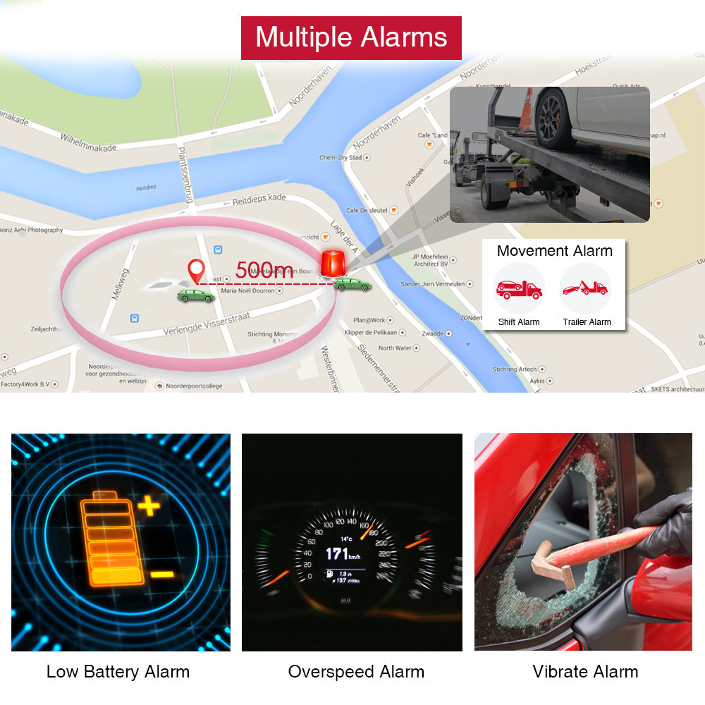 WINNES GPS Tracker 2G TK905, Built in 5000mAh Rechargeable Battery 90 Days Standby, Real Time Positioning Waterproof Strong Magnetism GPS Car Tracker  for Fleet, Van, Vehicle