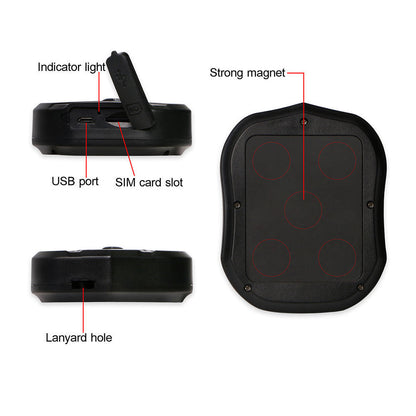 WINNES GPS Tracker 2G TK905, Built in 5000mAh Rechargeable Battery 90 Days Standby, Real Time Positioning Waterproof Strong Magnetism GPS Car Tracker  for Fleet, Van, Vehicle