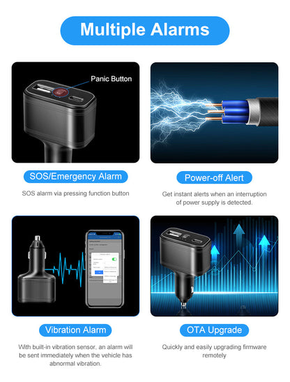 WINNES Car GPS Tracker Hidden, Car Charger GPS Tracker for Car with USB port, USB GPS Tracker for Vehicles (4G TK818)