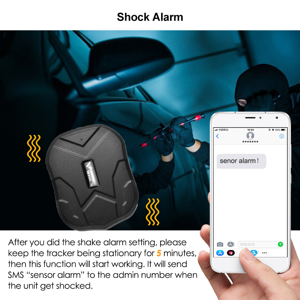 WINNES GPS Tracker 2G TK905, Built in 5000mAh Rechargeable Battery 90 Days Standby, Real Time Positioning Waterproof Strong Magnetism GPS Car Tracker  for Fleet, Van, Vehicle