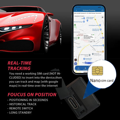 WINNES 2G TK901 Mini GPS Trakcer，Magnetic Micro GPS Trackerwith Free App Real-Time，600mAh，60g for Vehicles/Children/Elderly/Wallet/Luggage