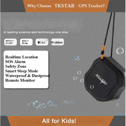 WINNES Mini GPS Tracker Personal GPS Tracker Waterproof Locator Long Time Standby Real-time 2G GSM Free Web APP Tracking Tracking Locator for Kids Seniors Cars Vehicles Wallet
