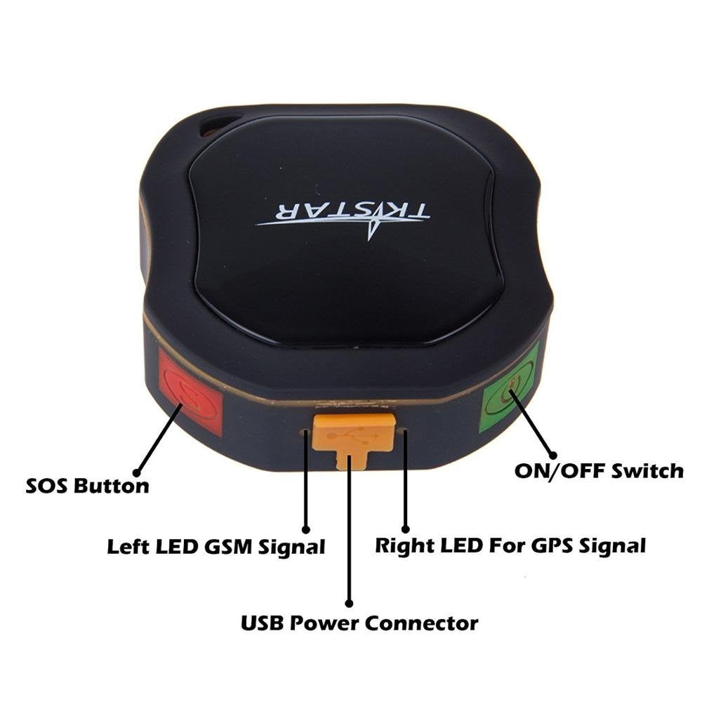 WINNES Mini GPS Tracker Personal GPS Tracker Waterproof Locator Long Time Standby Real-time 2G GSM Free Web APP Tracking Tracking Locator for Kids Seniors Cars Vehicles Wallet