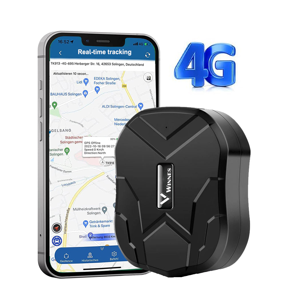 WINNES GPS Tracker 4G TK905B, Built in 10000mAh Rechargeable Battery 80 Days Standby, Real Time Positioning Waterproof Strong Magnetism GPS Car Tracker for Fleet, Van, Vehicle