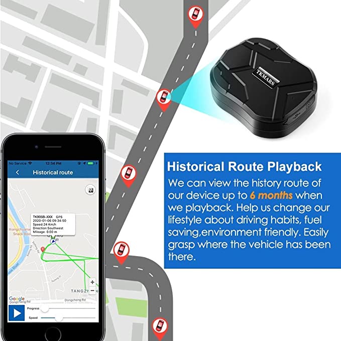 WINNES GPS Tracker 2G TK905B, Built in 10000mAh Rechargeable Battery 150 Days Standby, Real Time Positioning Waterproof Strong Magnetism GPS Car Tracker for Fleet, Van, Vehicle