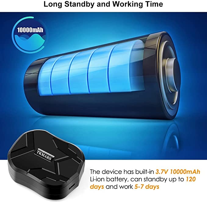 WINNES GPS Tracker 2G TK905B, Built in 10000mAh Rechargeable Battery 150 Days Standby, Real Time Positioning Waterproof Strong Magnetism GPS Car Tracker for Fleet, Van, Vehicle