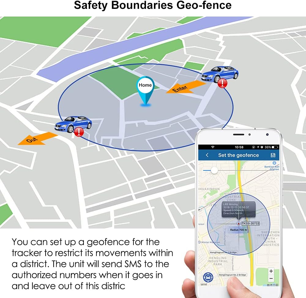 WINNES 2G GPS Tracker Real-time Tracking, 1000mAh 120 Days Long Standby Time GPS Tracker with Magnet for Car Truck Boat Vehicles