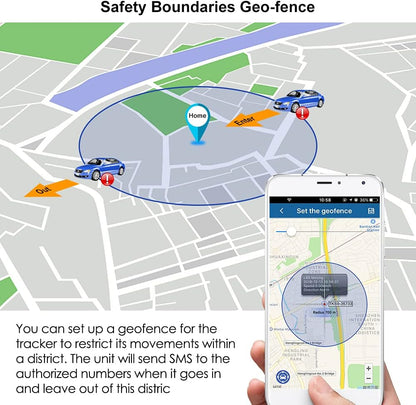 WINNES 2G GPS Tracker Real-time Tracking, 1000mAh 120 Days Long Standby Time GPS Tracker with Magnet for Car Truck Boat Vehicles