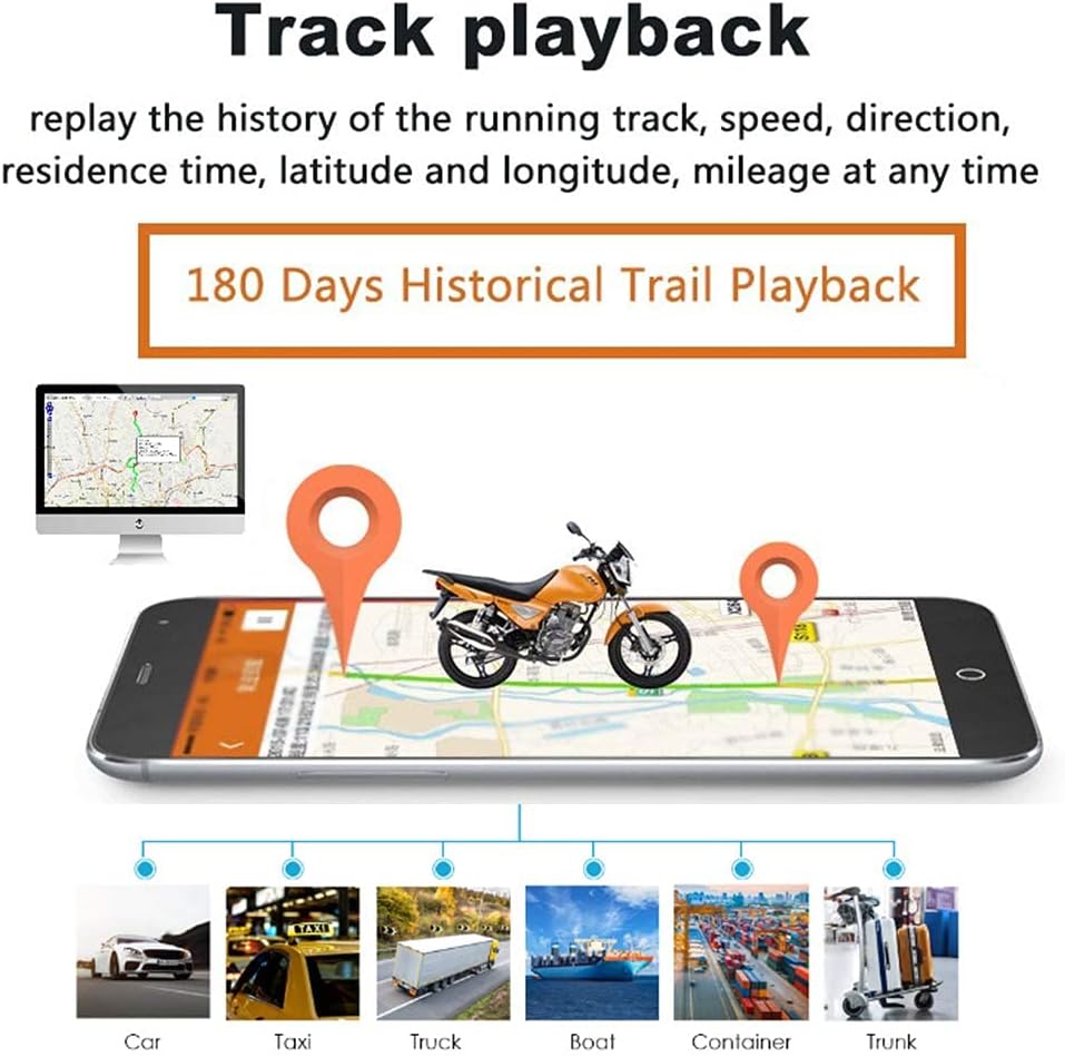 WINNES 2G GPS Tracker Real-time Tracking, 1000mAh 120 Days Long Standby Time GPS Tracker with Magnet for Car Truck Boat Vehicles