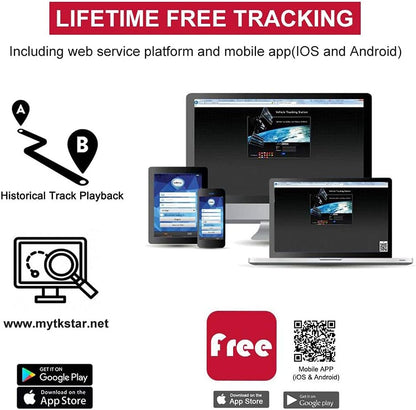 WINNES 2G GPS Tracker Real-time Tracking, 1000mAh 120 Days Long Standby Time GPS Tracker with Magnet for Car Truck Boat Vehicles
