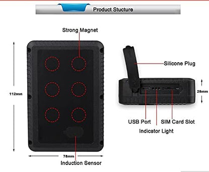 WINNES 4G GPS Tracker Real-time Tracking, 7800mAh 80 Days Long Standby Time GPS Tracker with Magnet for Car Truck Boat Vehicles