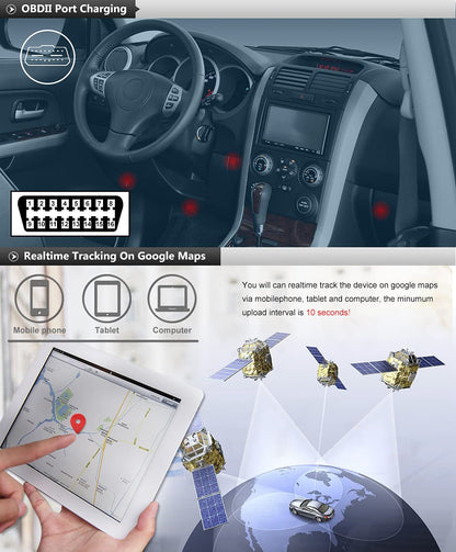 WINNES OBD GPS Tracker 4G TK816 Without Subscription and Accurate Real-time Positioning Anti-theft Alarm Function GPS location Device for Car,SIM Card Needed