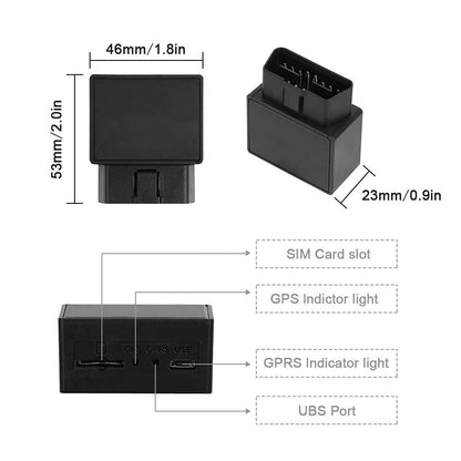 WINNES OBD GPS Tracker 4G TK816 Without Subscription and Accurate Real-time Positioning Anti-theft Alarm Function GPS location Device for Car,SIM Card Needed